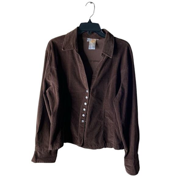 Metro Wear Jacket Womens XL Collared Button Front Stretch Cord Corduroy Casual - Picture 3 of 7
